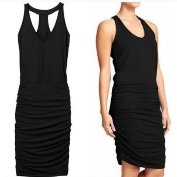 Athleta Black Ruched Sheath - Picture 1 of 12